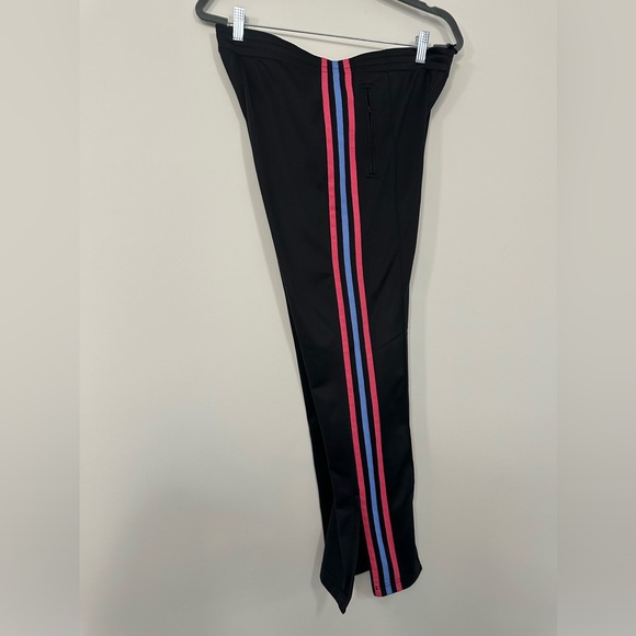 Adidas zip ankle trefoil EUC black pink blue track pants athletic sweatpants - Picture 8 of 12